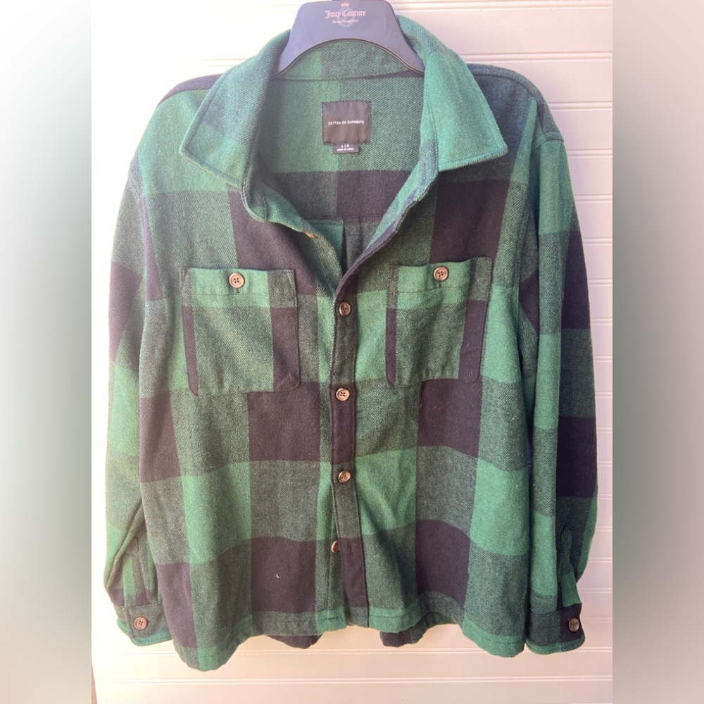 Cotton On Garmwnts Green Buffalo Check plaid Thick Flannel